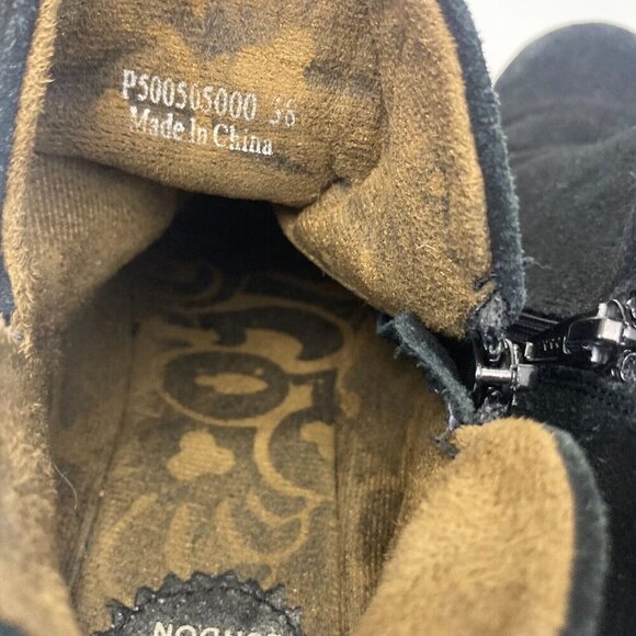 Fly London Wedge Ankle Bootie Womens EU Size 38 / US 7.5 / 8 Black Suede Leather - Picture 7 of 16